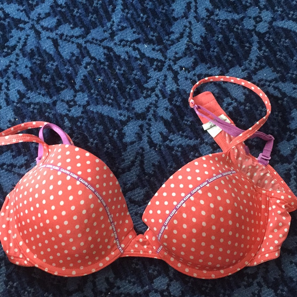 Adorable salmon colored Calvin Klein bra